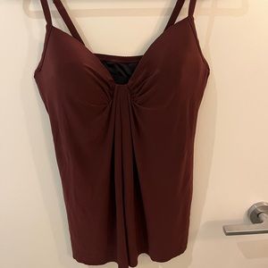 Miracle Suit tankini top in maroon. Size 12.